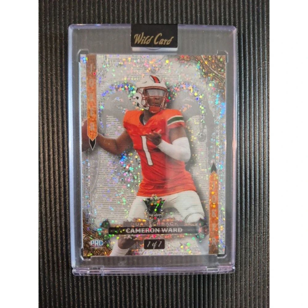 2024 Wild Card 7 Card Studs Cam Ward #P7CJ-CW PRC Joker White Sparkle 1/1 (PRC)